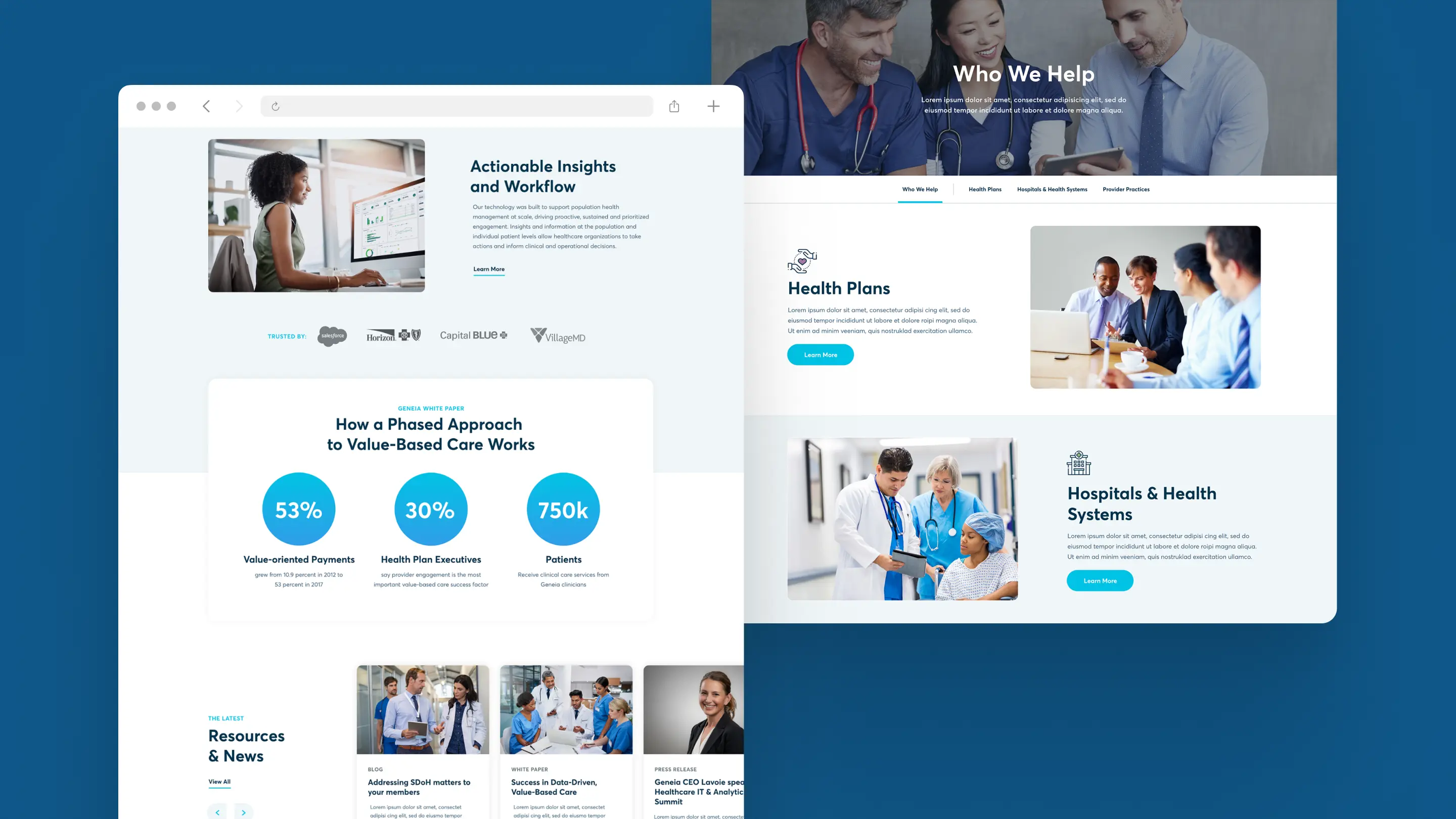 Geneia website designs
