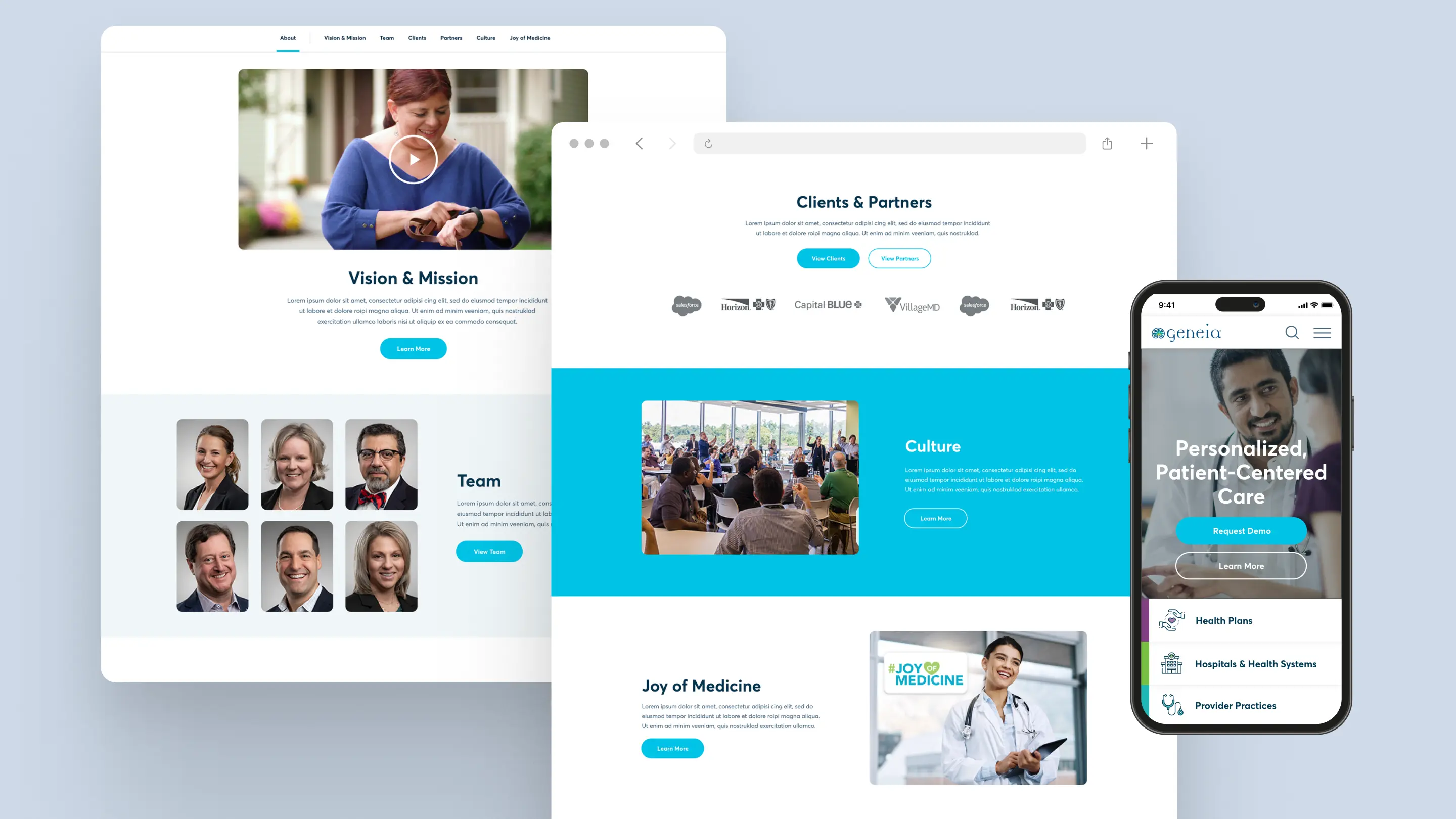 Geneia website designs
