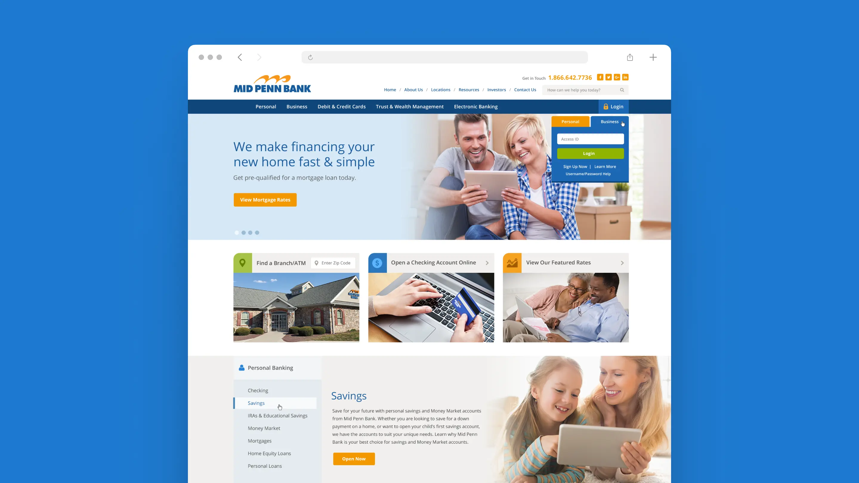 Mid Penn Bank website designs