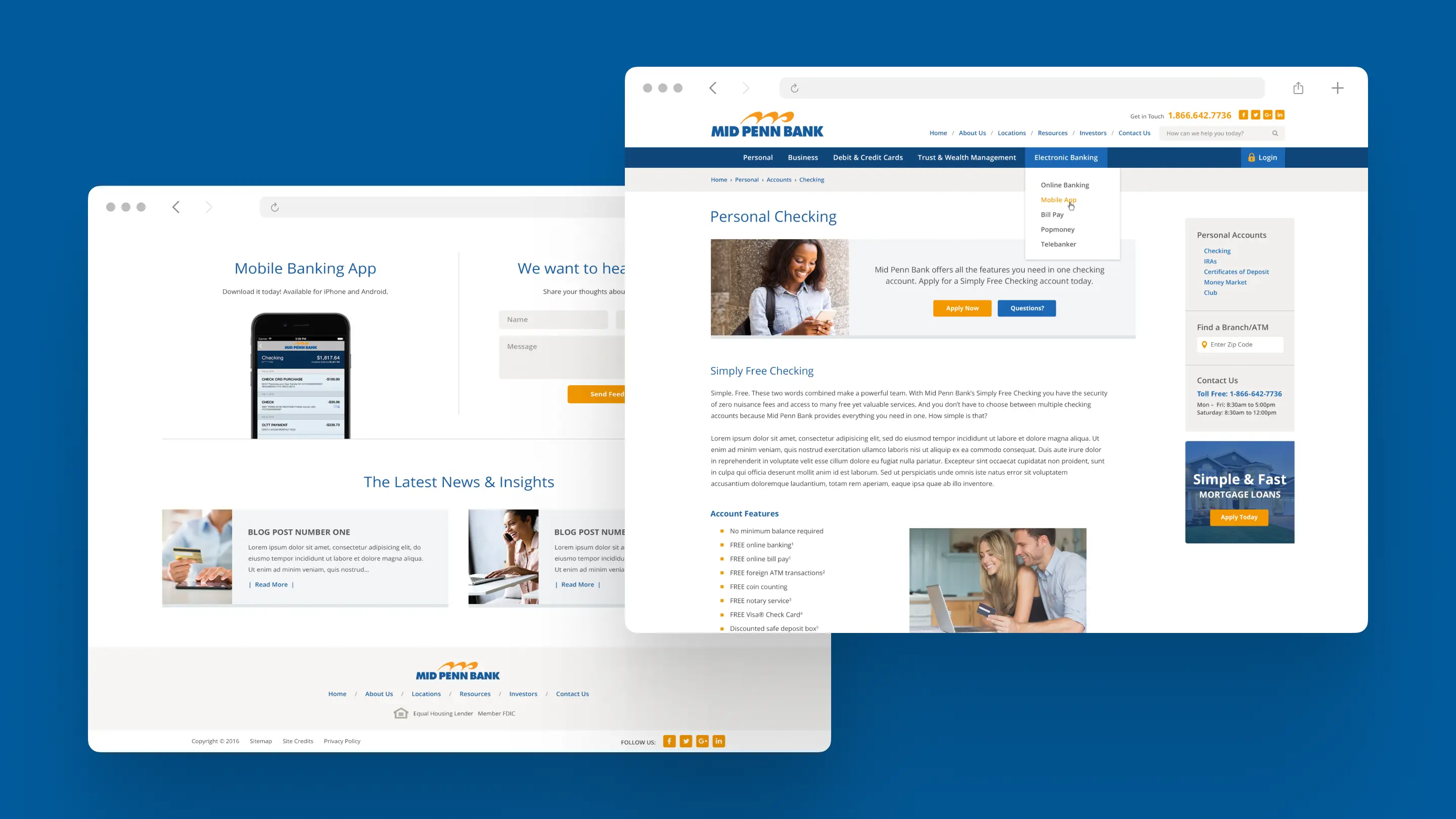 Mid Penn Bank website designs