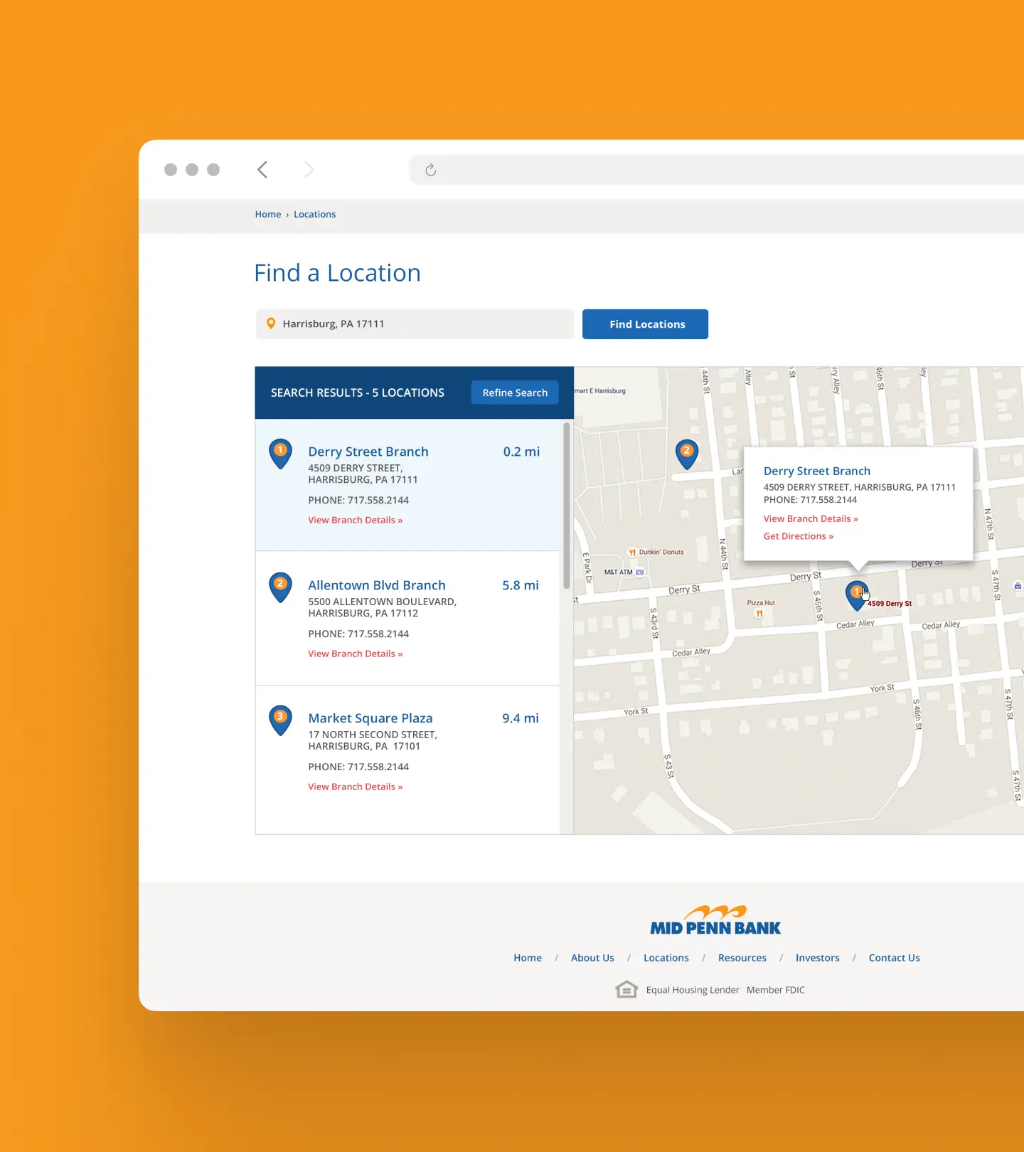 Mid Penn Bank location page