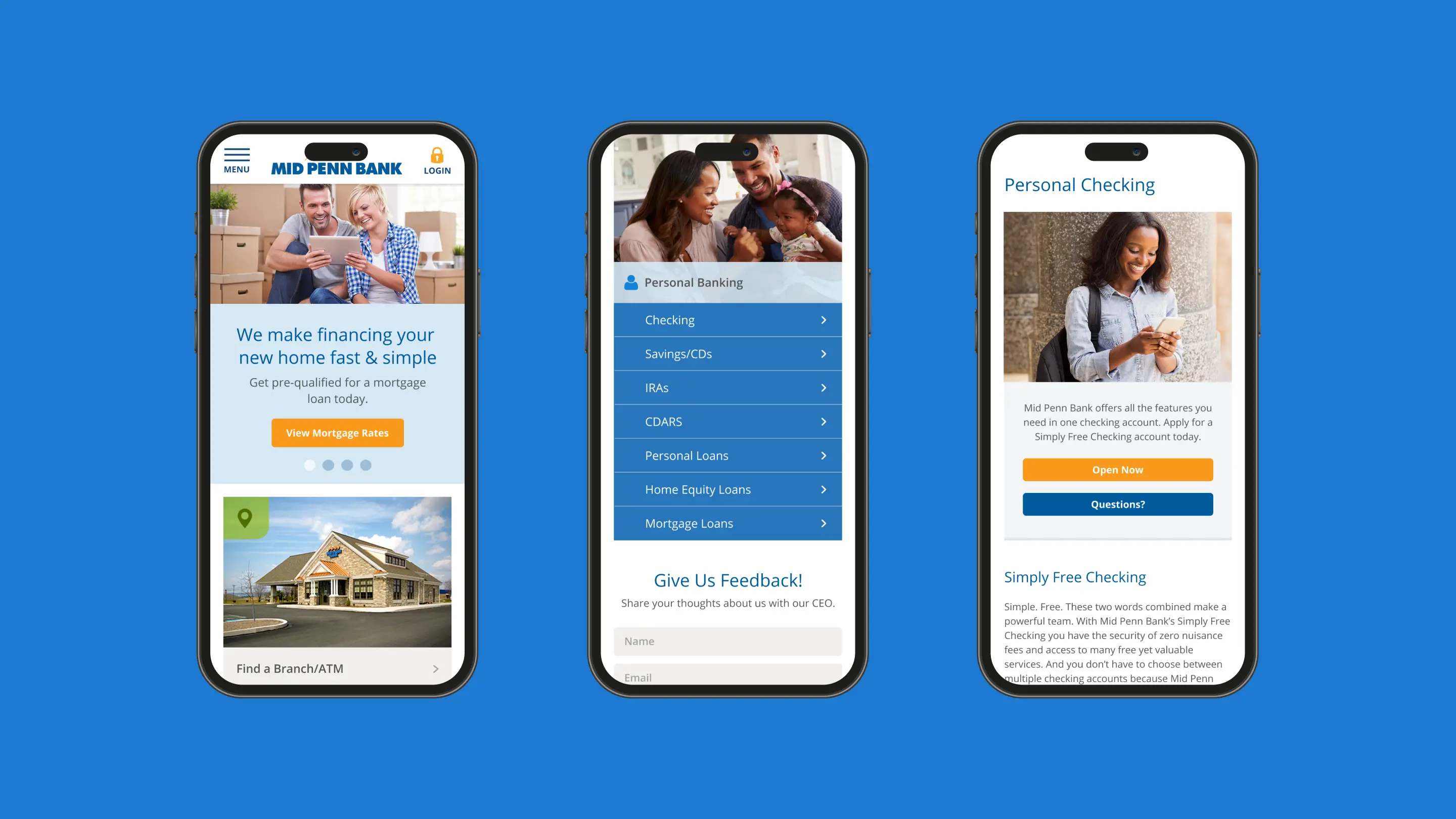 Mid Penn Bank mobile designs