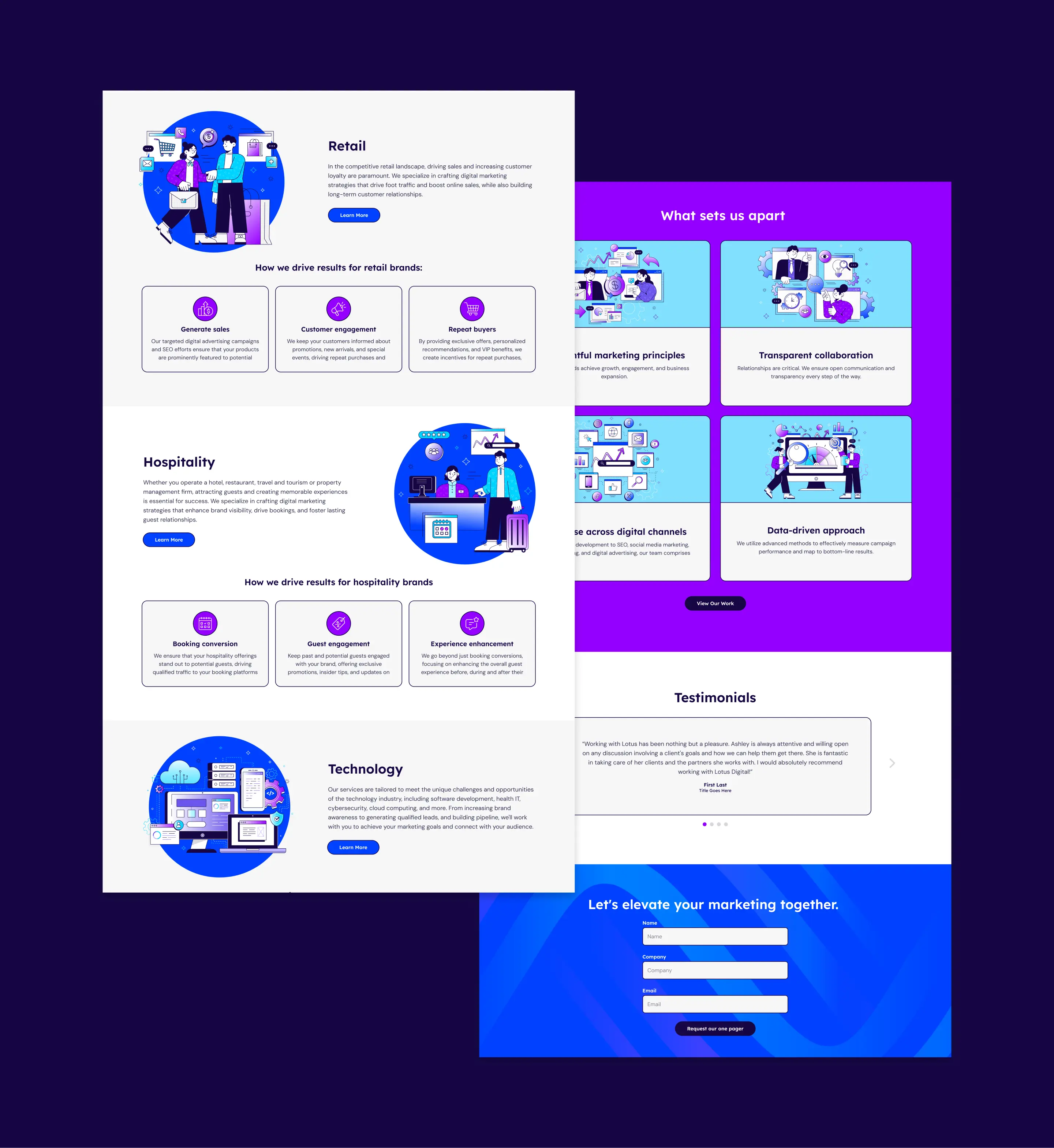 Noblestream website designs