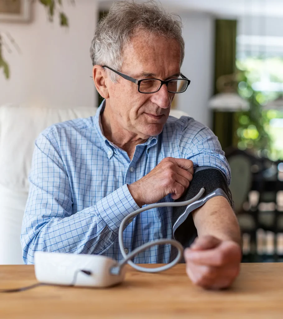 Man taking blood pressure